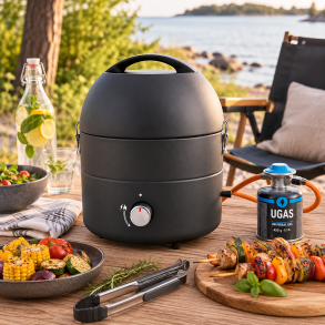 Transportabel Moderne Gasgrill �35 cm � Kompakt Bordgrill med Grill Flex System