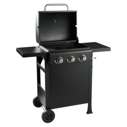 DANGRILL 3-Br�nder Gasgrill � Kraftfuld Gasgrill med Sideborde og Underskab