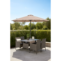 Lyxigt parasoll med vev och lutning - Modell: Mne - Vlj frg