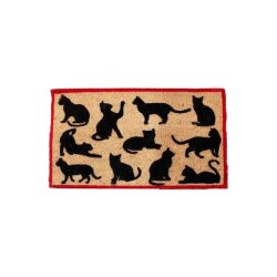 Kokos drmtte med flere kattemotiver, 40x70 cm - Holdbare materialer, der tler alt slags vejr