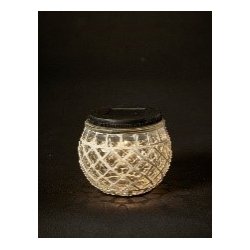 Solcelle glas mosaik i glas og stl, d10x9 cm