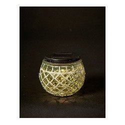 Solcelle glas mosaik i glas og stl, d10x9 cm