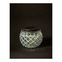 Solcelle glas mosaik i glas og stl, d10x9 cm