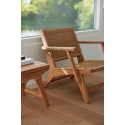 EYA stol i teaktr og interir papirgarn (garn af trmaterialer)