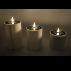 Solcelledrevne LED Stearinlys med �gte Flammeeffekt