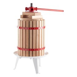 Saft/frugtpresser i naturligt egetr og robust stl. Manuel betjent, imponerende og effektiv 