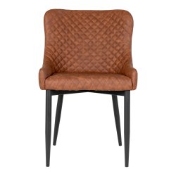 Matbordsstol i PU-lder - Tove - Vintage Brun