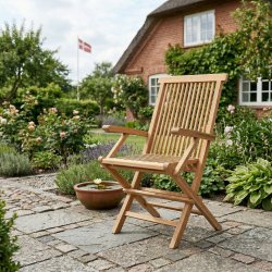 Mondena teak klapstol - med arml�n