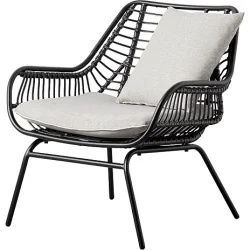 Svart loungeset i UV-beskyddad polyrotting f�r 4 personer - Modell Mia
