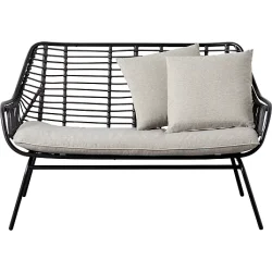 Svart loungeset i UV-beskyddad polyrotting f�r 4 personer - Modell Mia