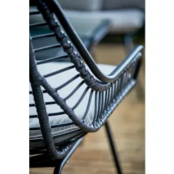 Svart loungeset i UV-beskyddad polyrotting f�r 4 personer - Modell Mia