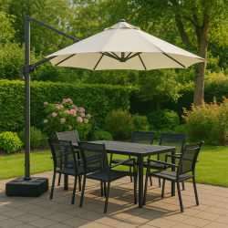 Hngeparasol tippes vandret og lodret med fod  3,5m - Model: Thomas