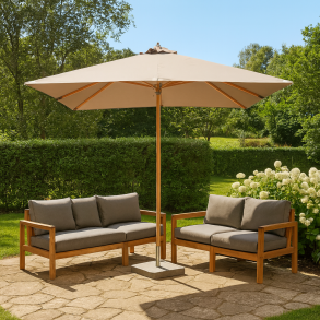 Luksus vandafvisende parasol med UV30+ solbeskyttelse - Model: Sol - Vlg farve