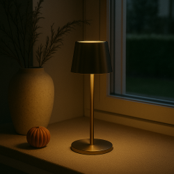 Genopladelig bordlampe m. touchknap - ledningsfri - 7 timer pr. opladning - V�lg farve!