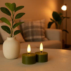 LED fyrfadslys i s�t af 2 stk. - f�s i flere farver