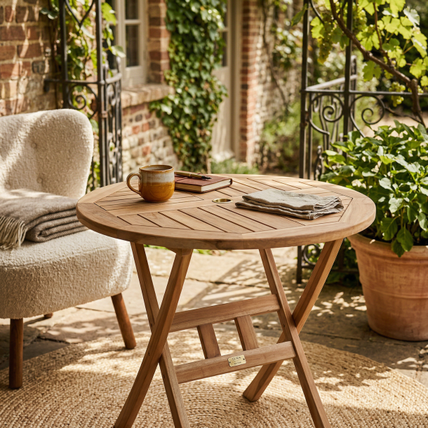 Mondena Teakbord -  Rundt. Str. �: 90 cm