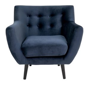 Monte lnestol i velour med trben - vlg farve