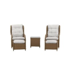 Loungest i UV-beskyttet polyrattan med all-weather hynder - Model: Vikelund - Vlg farve