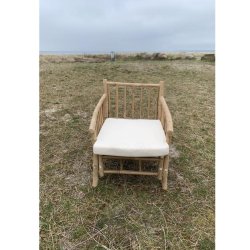 Lnestol i bambusflet inklusiv hynde