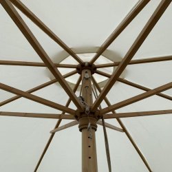 Naturfarvet parasol med bambusstok  3M - Vandtt + Dug har UV30+ solbeskyttelse. Model: Nice