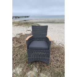 Boston havestol i UV-beskyttet polyrattan med gold teak armln - vlg stolens farve