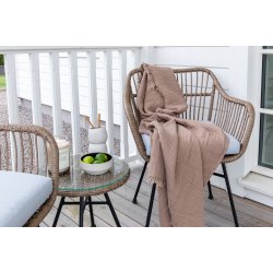 Vedligeholdelsesfrit cafest med bord og 2 stole inkl. all weather hynder - Vlg farve