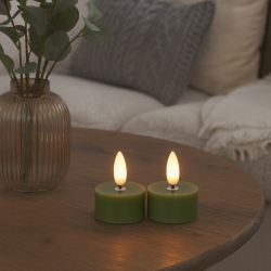 LED fyrfadslys i s�t af 2 stk. - f�s i flere farver