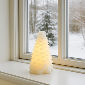 Hvid LED Juletr med Lys - Elegant Vinterstemning