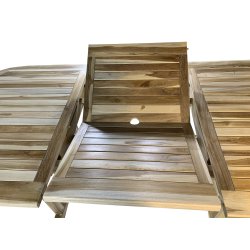 Stort havem�bels�t i silver teak med ovalt udtr�ksbord (6pers) Model: Bounty/Lombok