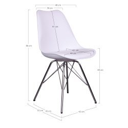 Spisebordsstol i helstbt plast og metal ben. Model: Oslo - vlg farve
