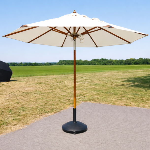 Palermo Parasol str. �3,3 meter - Farve stok: TEAK LOOK. Model Cinas Pomino 