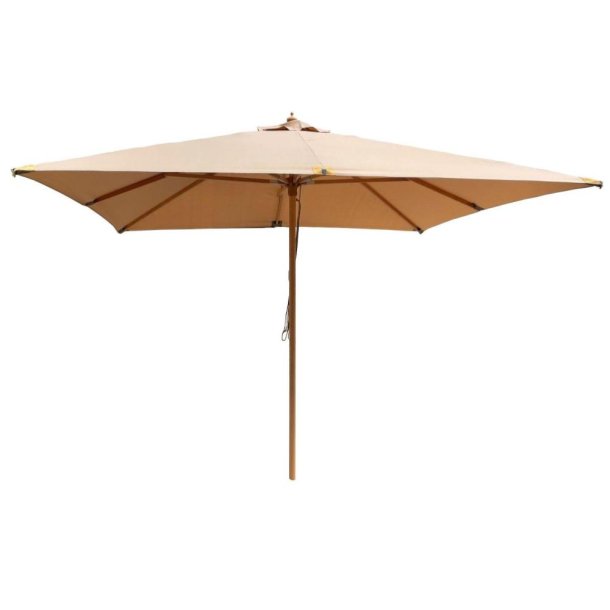 draadloze Sport regiment Cannes parasol - firkantet 3x3 meter - olefin - Træstok med olefin dug -  Havemøbelhuset