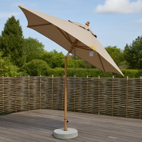 Parasol m/ Tilt - : 2,5 m. Vlg farve - Vandtt + Dug har UV30+ solbeskyttelse. Model: Geneve