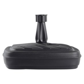 Vedligeholdelsesfri sort parasolfod i plast, 15L beholder - Model: Bente