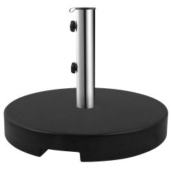 Rund granit parasollfot med hjul och snidat handtag - 40 kg