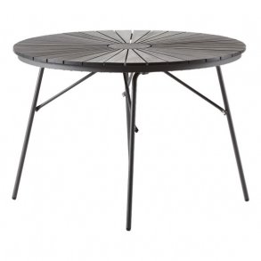 Vedligeholdelsesfrit sort rundt havebord - Model Parma : 110 cm
