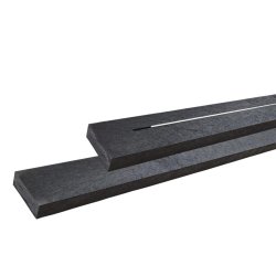 Sort bordbnkest i genbrugsplast med ekstra siddepladser