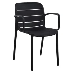 Moderne stabelstol i slidst�rk plast � stilrent design i 3 flotte farver