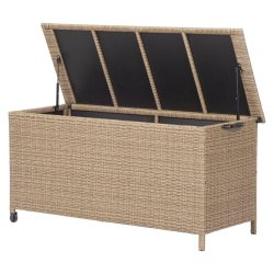 100 % vandtt hyndeboks med hjul. UV-beskyttet polyrattan. str. 133x54XH63 cm:  - vlg farve