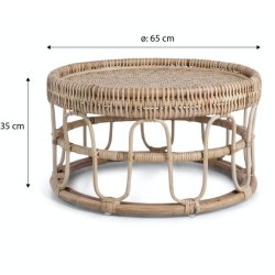 Mnstrat runt loungebord i fltat bambu : 65 - Modell: Henderson