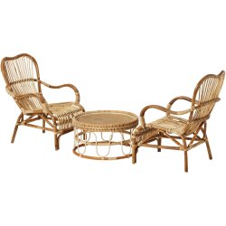 Mnstrat runt loungebord i fltat bambu : 65 - Modell: Henderson