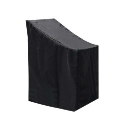Praktisk og smart overtrk i robust sort nylon med pvc coating 117x63x66 cm passer til 6 stabelstole