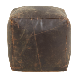 Melissa kasseformet puf - fremstillet i lder