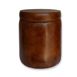 Luksuris puf fra Dacore i GTE bffellder - Cognac - m. Lg til opbevaring.  38 cm H48 cm