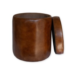 Luksuris puf fra Dacore i GTE bffellder - Cognac - m. Lg til opbevaring.  38 cm H48 cm