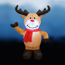 Kmpe oppusteligt rensdyr med 8 LED prer - 2,4 M - IP44 - til udendrs brug 