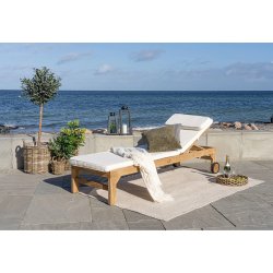 Silver Teaktrs solvogn i tidslst design - Let flytbar med monterede hjul - Model: Mando 