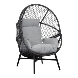 Dawnson Loungestol i stl og polyrattan - Den perfekte blanding af sidde komfort og hygge. 