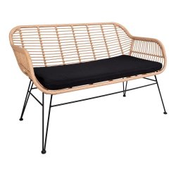 Bambus-look Sofa i polyrattan-et smukt og klassisk design - hynde inkluderet. Fs i flere farver