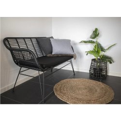 Bambus-look Sofa i polyrattan-et smukt og klassisk design - hynde inkluderet. Fs i flere farver